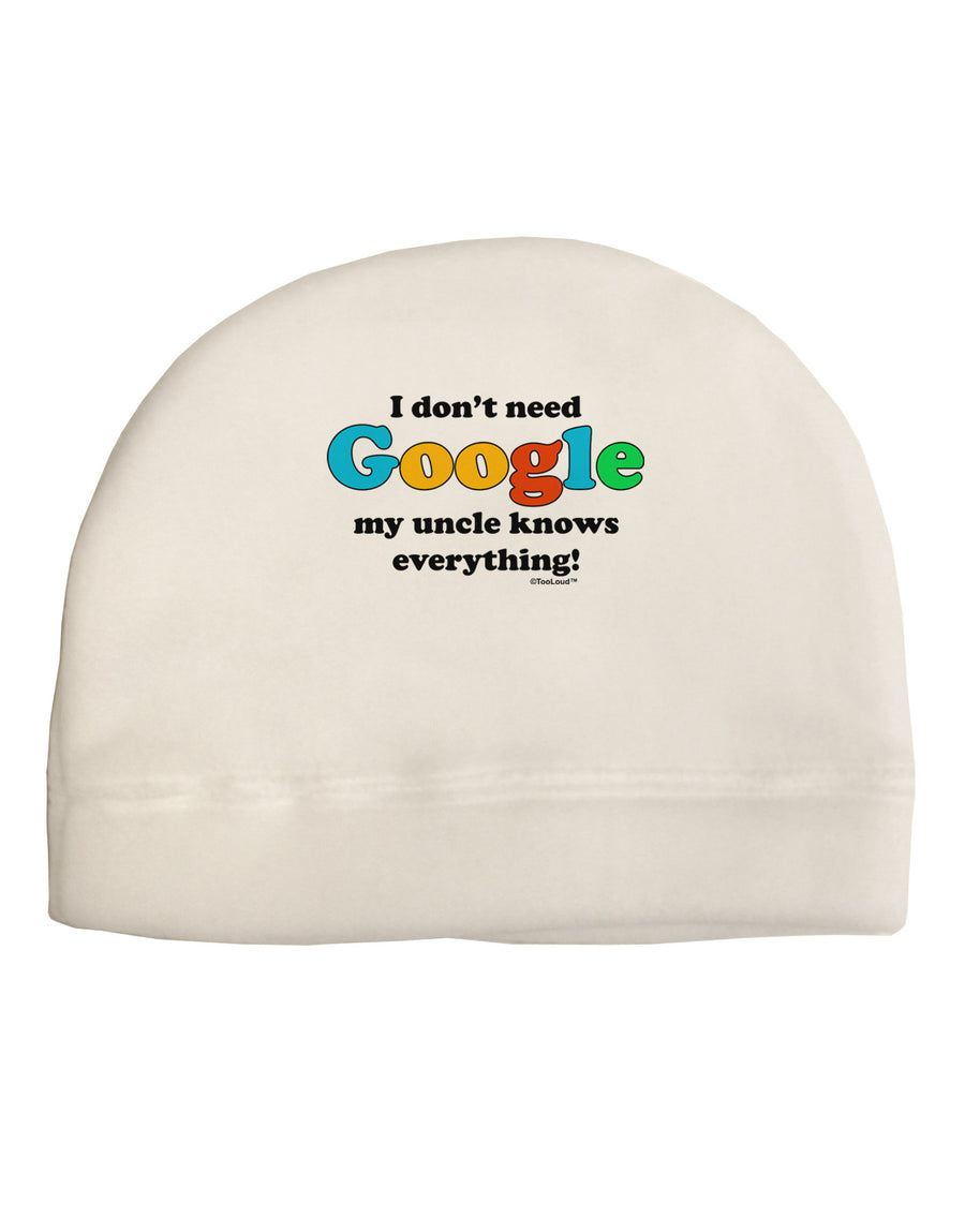 I Don't Need Google - Uncle Adult Fleece Beanie Cap Hat-Beanie-TooLoud-White-One-Size-Fits-Most-Davson Sales