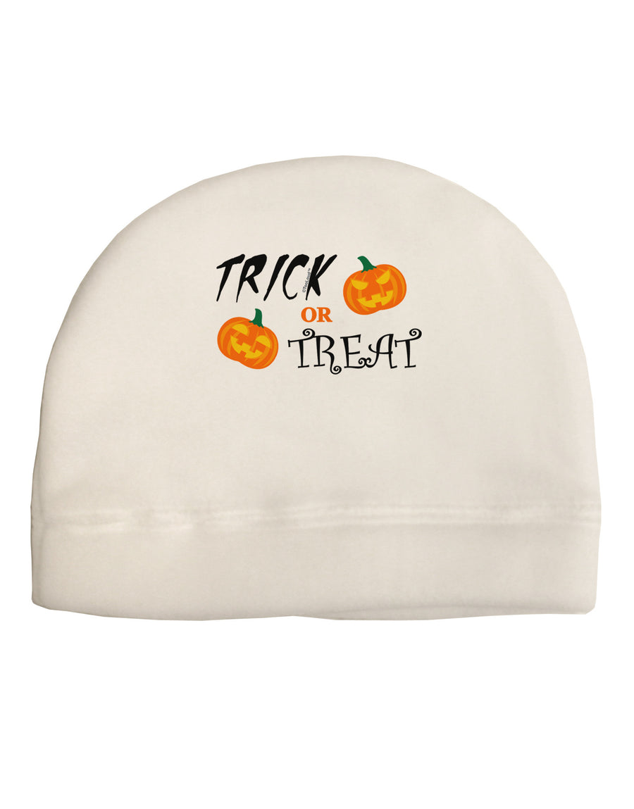 Trick or Treat Pumpkins Adult Fleece Beanie Cap Hat-Beanie-TooLoud-White-One-Size-Fits-Most-Davson Sales