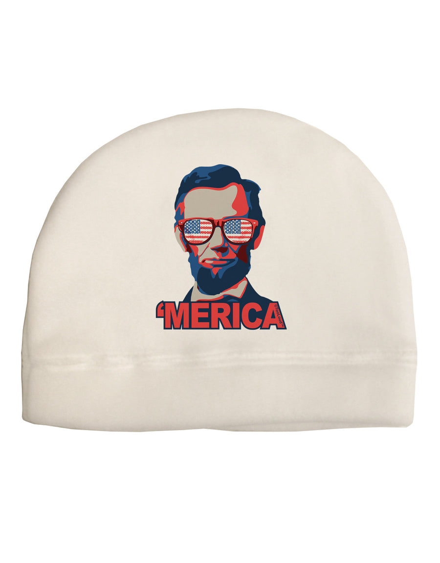 Lincoln Merica Child Fleece Beanie Cap Hat-Beanie-TooLoud-White-One-Size-Fits-Most-Davson Sales