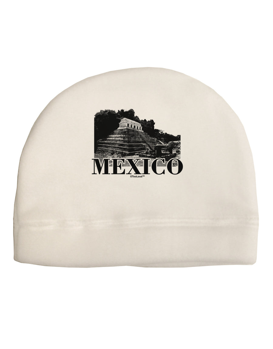 Mexico - Temple No 2 Adult Fleece Beanie Cap Hat-Beanie-TooLoud-White-One-Size-Fits-Most-Davson Sales