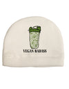Vegan Badass Bottle Print Adult Fleece Beanie Cap Hat-Beanie-TooLoud-White-One-Size-Fits-Most-Davson Sales