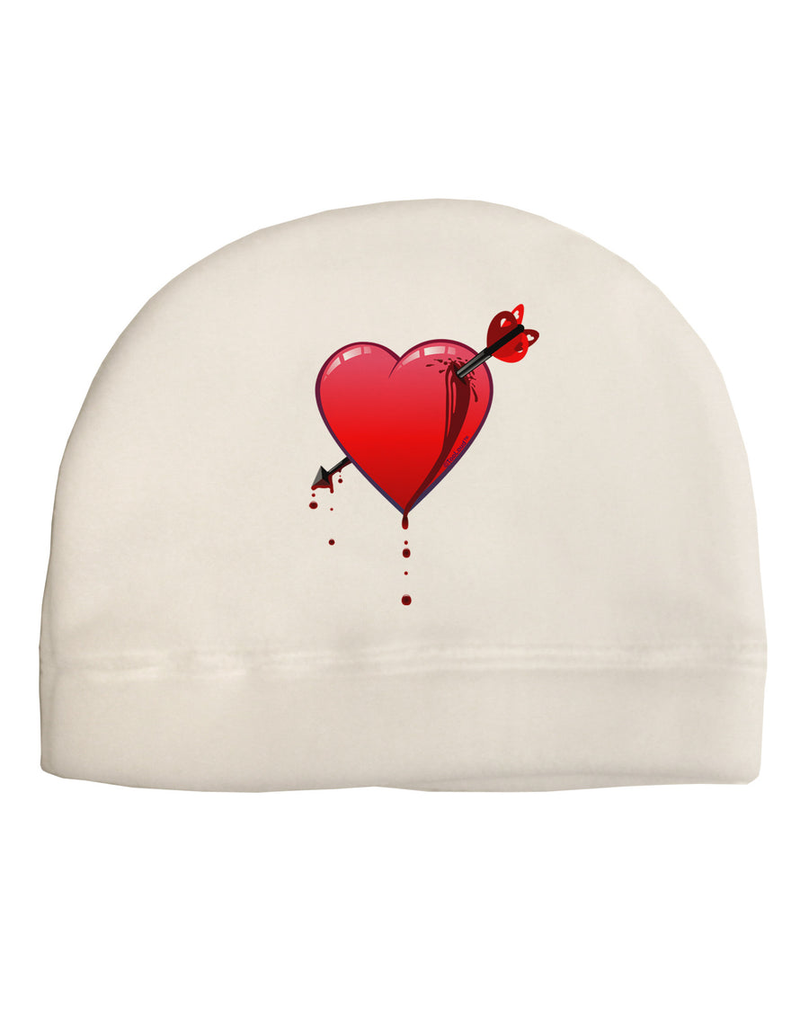 Shot Through the Heart Bleeding Adult Fleece Beanie Cap Hat by-Beanie-TooLoud-White-One-Size-Fits-Most-Davson Sales