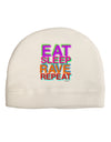 Eat Sleep Rave Repeat Color Adult Fleece Beanie Cap Hat by TooLoud-Beanie-TooLoud-White-One-Size-Fits-Most-Davson Sales