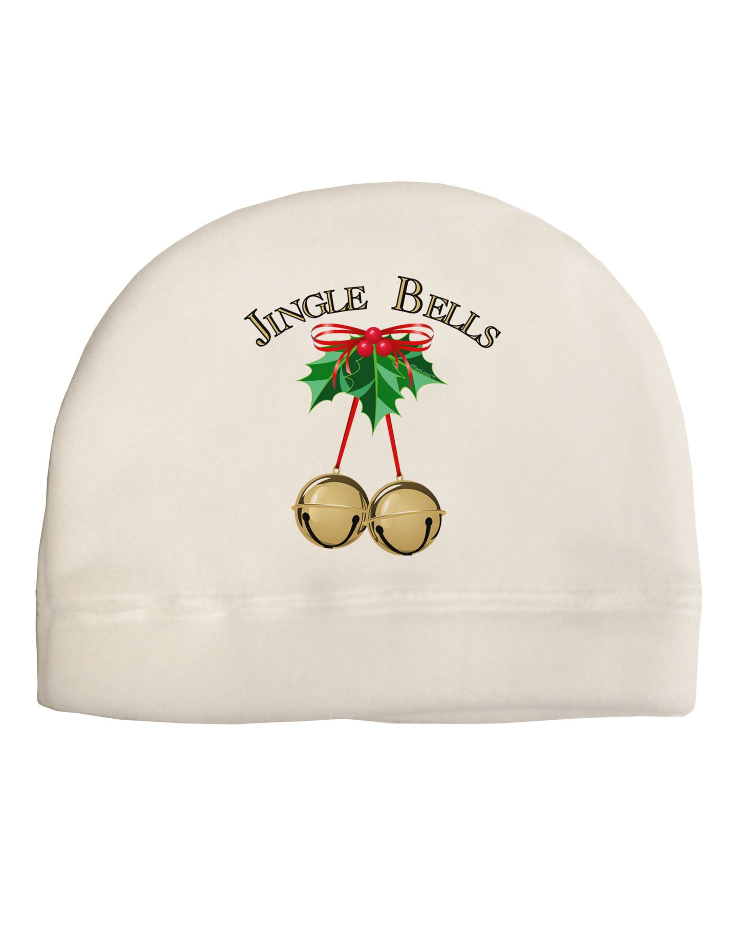 Jingle Bells Adult Fleece Beanie Cap Hat by-Beanie-TooLoud-White-One-Size-Fits-Most-Davson Sales