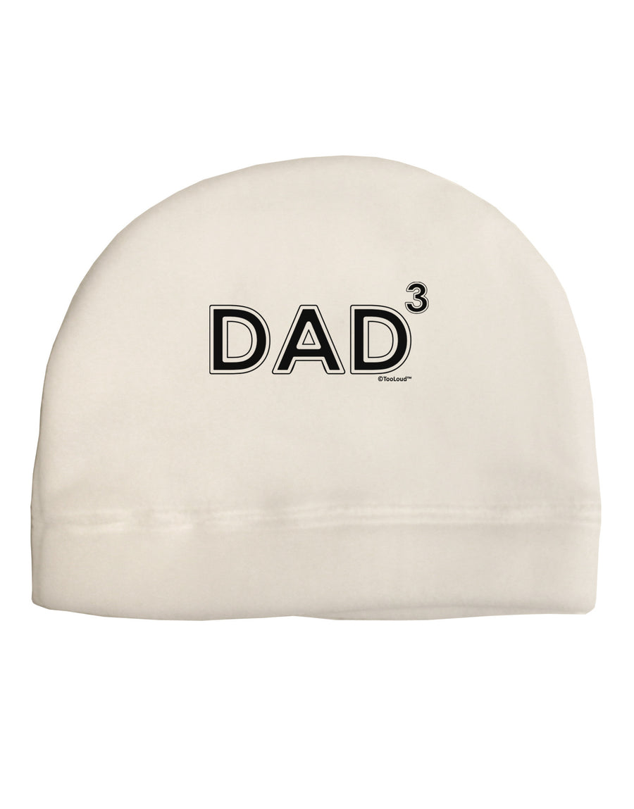 Dad Cubed - Dad of Three Adult Fleece Beanie Cap Hat-Beanie-TooLoud-White-One-Size-Fits-Most-Davson Sales