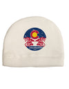 Grunge Colorodo Ram Flag Adult Fleece Beanie Cap Hat-Beanie-TooLoud-White-One-Size-Fits-Most-Davson Sales