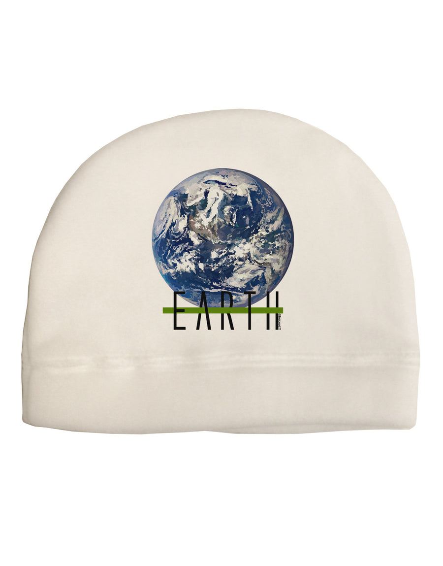 Planet Earth Text Adult Fleece Beanie Cap Hat-Beanie-TooLoud-White-One-Size-Fits-Most-Davson Sales