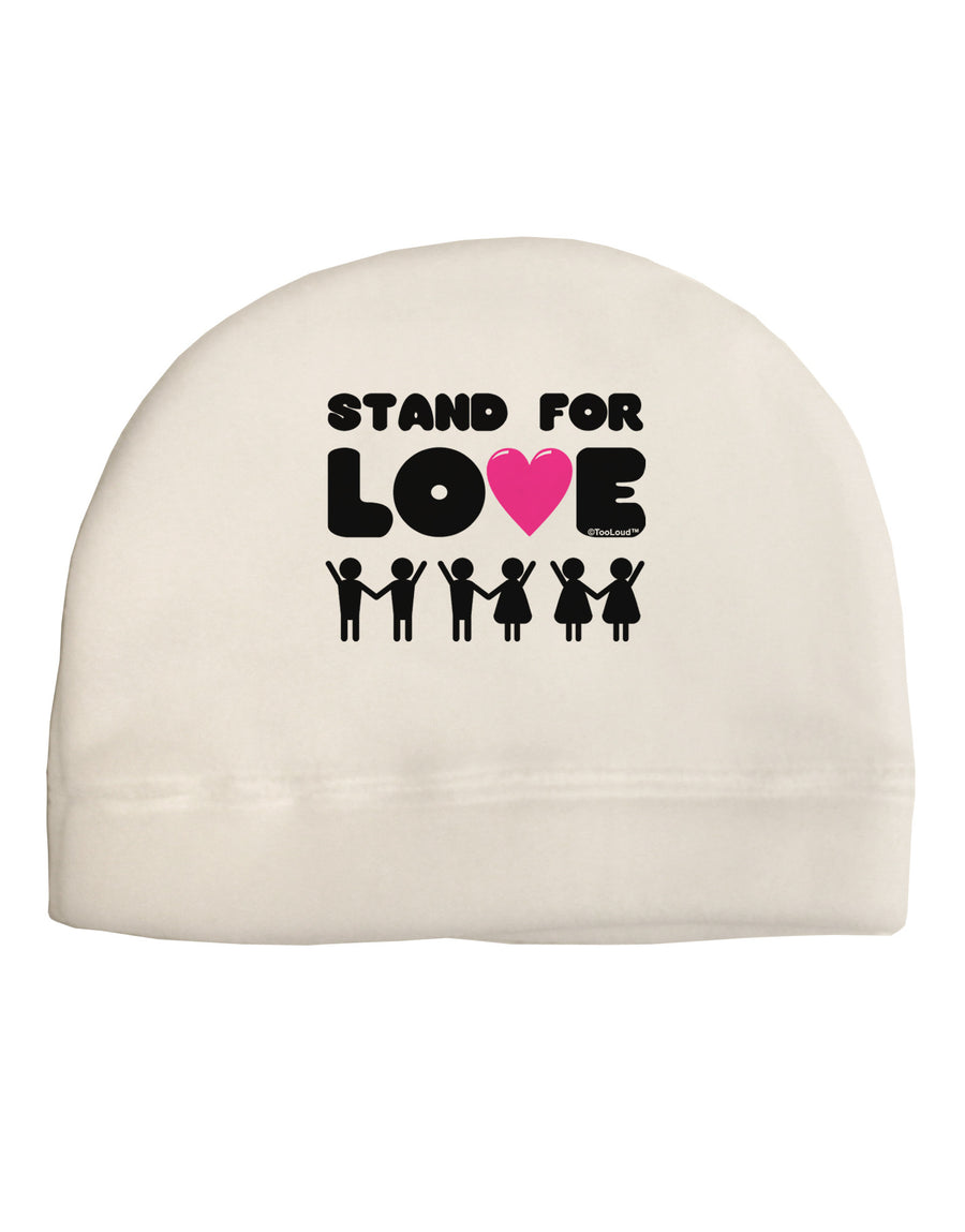 Stand For Love Pink Heart Adult Fleece Beanie Cap Hat-Beanie-TooLoud-White-One-Size-Fits-Most-Davson Sales