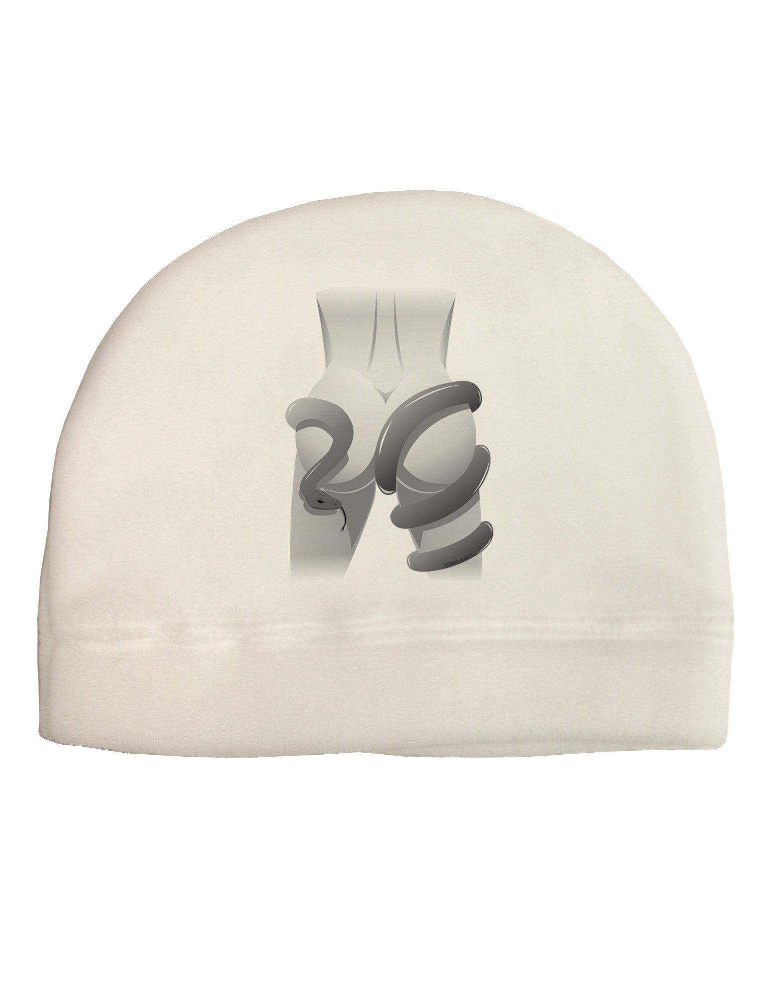 Lady Anaconda Design Grayscale Adult Fleece Beanie Cap Hat-Beanie-TooLoud-White-One-Size-Fits-Most-Davson Sales
