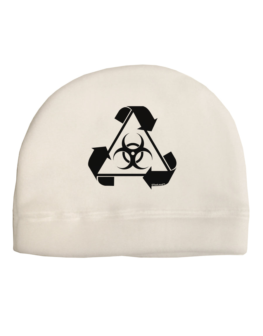 Recycle Biohazard Sign Black and White Child Fleece Beanie Cap Hat by TooLoud-Beanie-TooLoud-White-One-Size-Fits-Most-Davson Sales