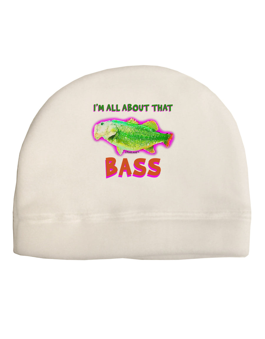 All About That Bass Fish Watercolor Adult Fleece Beanie Cap Hat-Beanie-TooLoud-White-One-Size-Fits-Most-Davson Sales