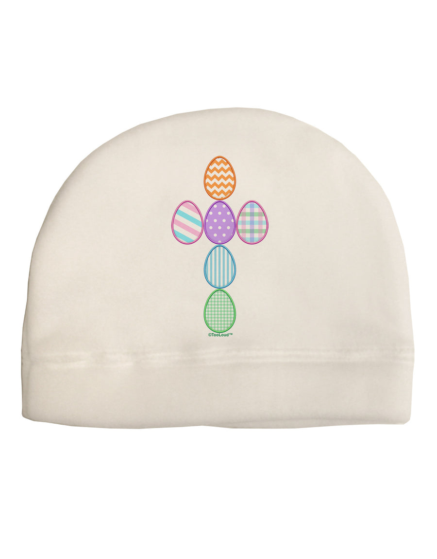 Easter Egg Cross Faux Applique Child Fleece Beanie Cap Hat-Beanie-TooLoud-White-One-Size-Fits-Most-Davson Sales