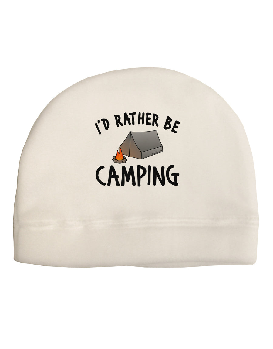 I'd Rather Be Camping Adult Fleece Beanie Cap Hat-Beanie-TooLoud-White-One-Size-Fits-Most-Davson Sales