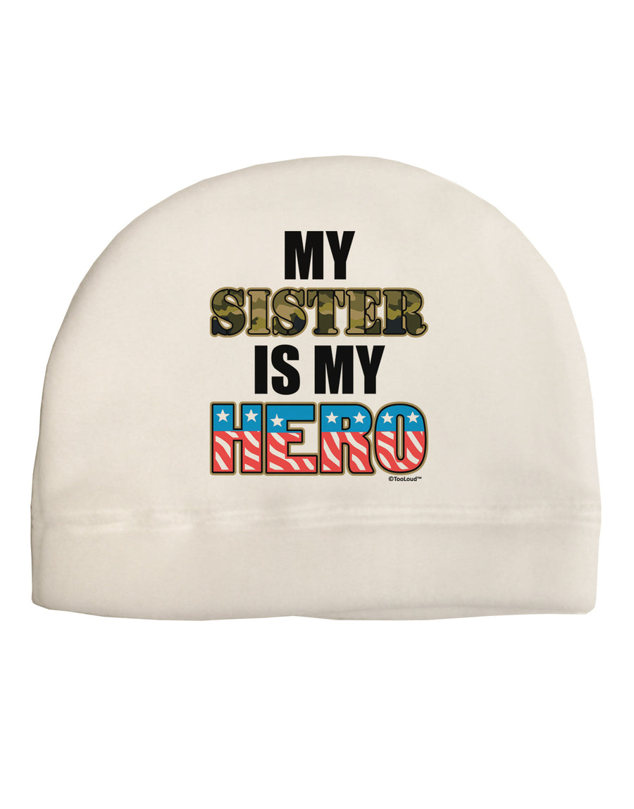 My Sister is My Hero - Armed Forces Child Fleece Beanie Cap Hat by TooLoud-Beanie-TooLoud-White-One-Size-Fits-Most-Davson Sales