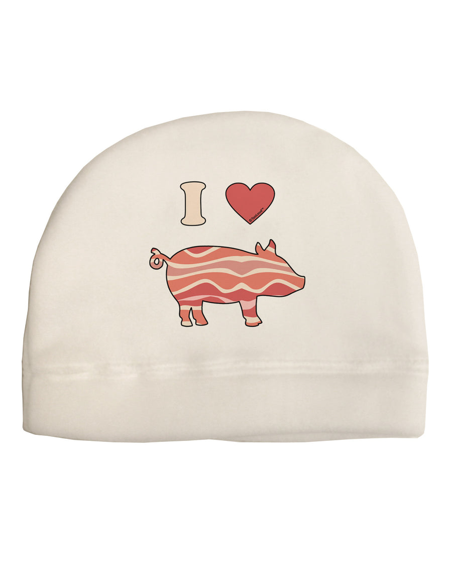 I Heart My Bacon Pig Silhouette Adult Fleece Beanie Cap Hat by TooLoud-Beanie-TooLoud-White-One-Size-Fits-Most-Davson Sales