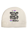 I Heart Boys and Girls That Heart EDM Adult Fleece Beanie Cap Hat-Beanie-TooLoud-White-One-Size-Fits-Most-Davson Sales