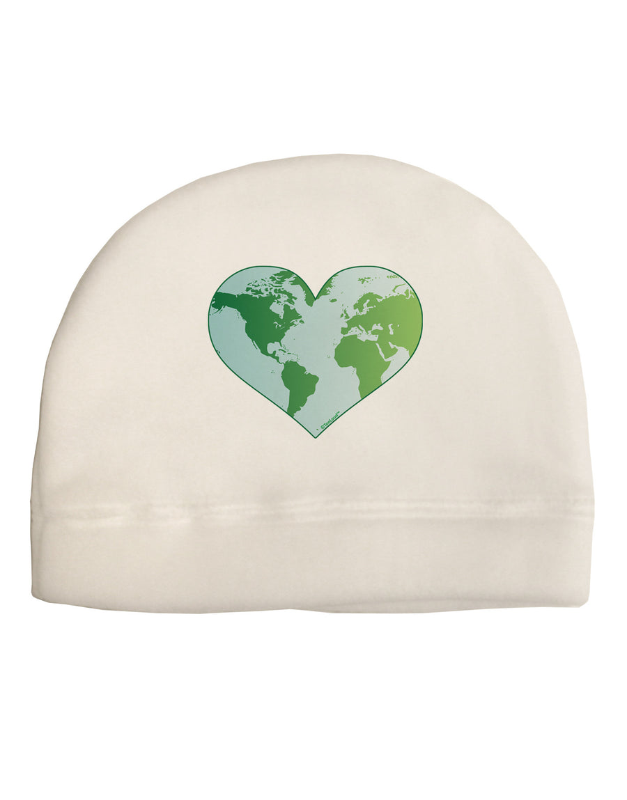 TooLoud World Globe Heart Child Fleece Beanie Cap Hat-Beanie-TooLoud-White-One-Size-Fits-Most-Davson Sales