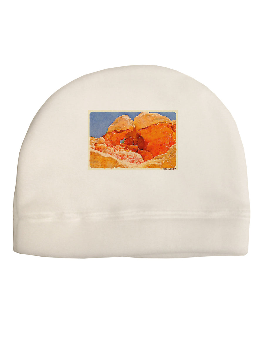 Desert Landscape Watercolor Adult Fleece Beanie Cap Hat-Beanie-TooLoud-White-One-Size-Fits-Most-Davson Sales