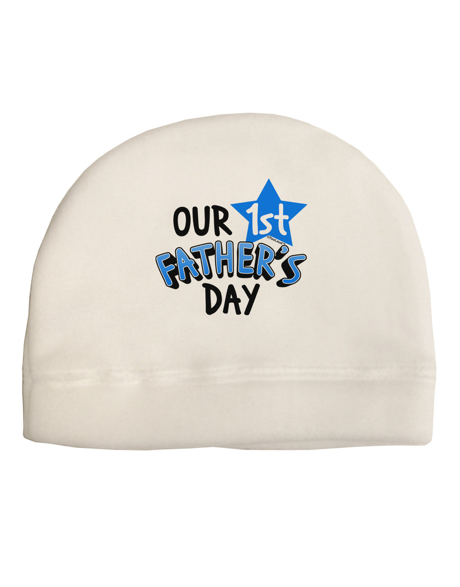 Our 1st Father's Day Adult Fleece Beanie Cap Hat-Beanie-TooLoud-White-One-Size-Fits-Most-Davson Sales