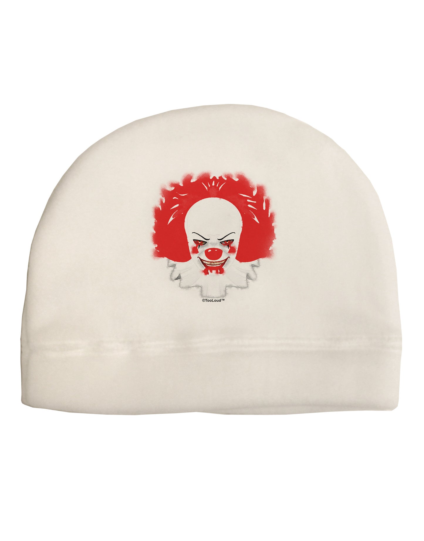 Extra Scary Clown Watercolor Adult Fleece Beanie Cap Hat-Beanie-TooLoud-White-One-Size-Fits-Most-Davson Sales