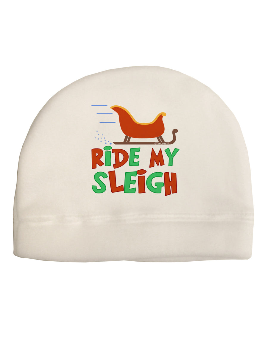 Ride My Sleigh Color Child Fleece Beanie Cap Hat-Beanie-TooLoud-White-One-Size-Fits-Most-Davson Sales