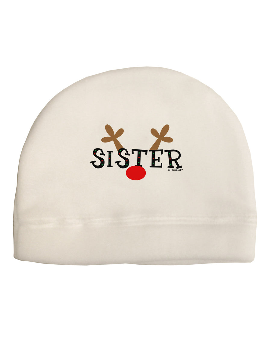 Matching Family Christmas Design - Reindeer - Sister Adult Fleece Beanie Cap Hat by TooLoud-Beanie-TooLoud-White-One-Size-Fits-Most-Davson Sales