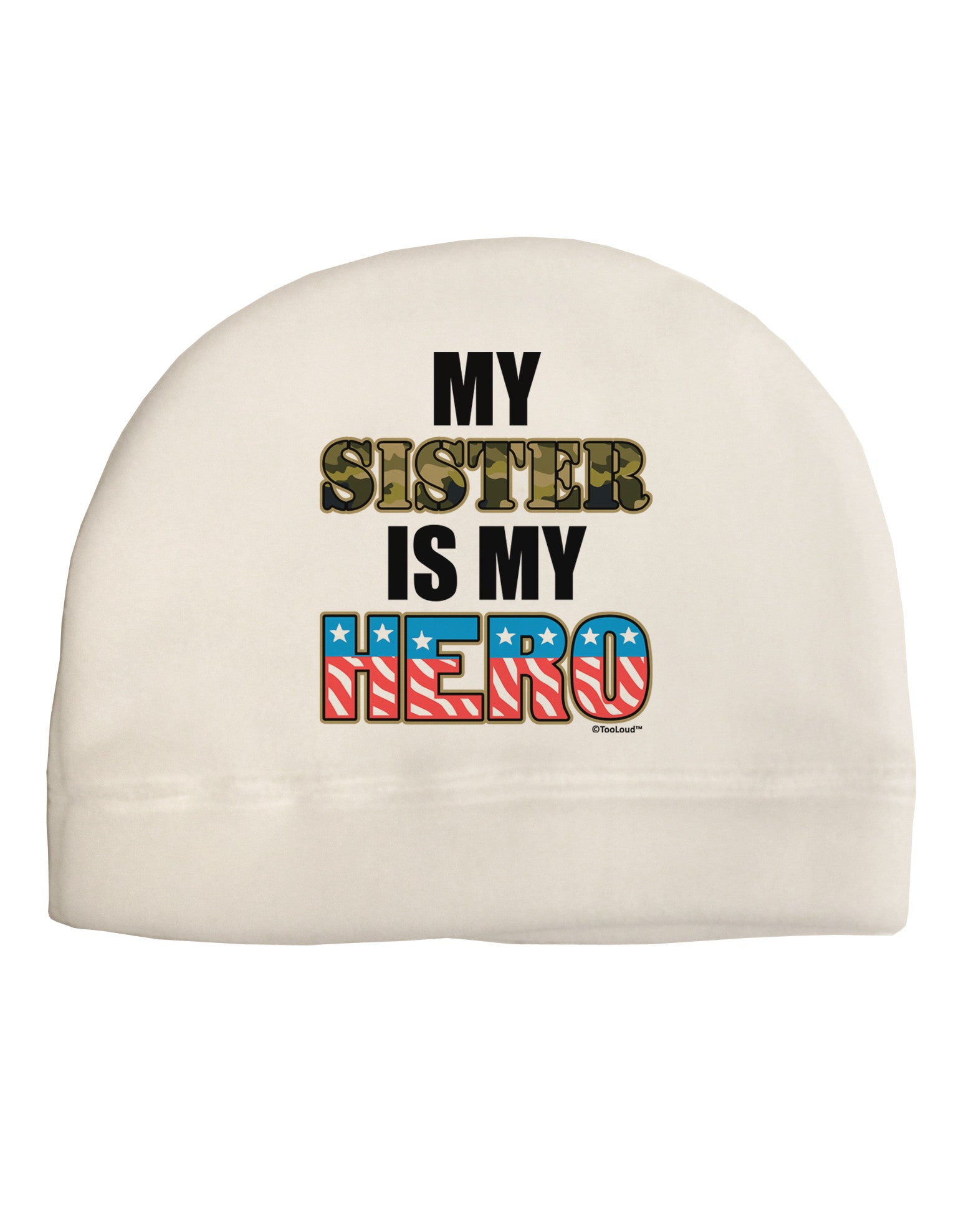 My Sister is My Hero - Armed Forces Adult Fleece Beanie Cap Hat by TooLoud-Beanie-TooLoud-White-One-Size-Fits-Most-Davson Sales