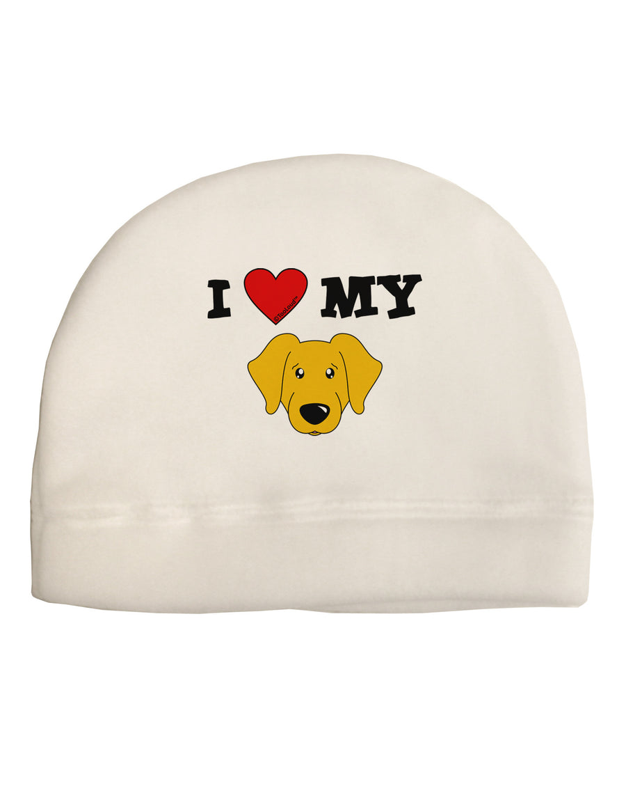 I Heart My - Cute Yellow Labrador Retriever Dog Adult Fleece Beanie Cap Hat by TooLoud-Beanie-TooLoud-White-One-Size-Fits-Most-Davson Sales