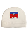 Haiti Flag Adult Fleece Beanie Cap Hat-Beanie-TooLoud-White-One-Size-Fits-Most-Davson Sales