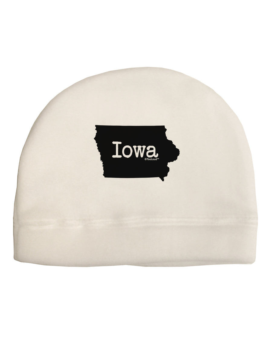 Iowa - United States Shape Adult Fleece Beanie Cap Hat by TooLoud-Beanie-TooLoud-White-One-Size-Fits-Most-Davson Sales