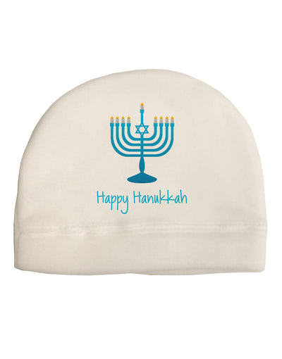 Happy Hanukkah Menorah Adult Fleece Beanie Cap Hat-Beanie-TooLoud-White-One-Size-Fits-Most-Davson Sales