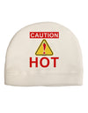 Caution Hot Chili Pepper Sign Adult Fleece Beanie Cap Hat-Beanie-TooLoud-White-One-Size-Fits-Most-Davson Sales