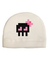 Retro 8-Bit Skull with Pink Bow Child Fleece Beanie Cap Hat-Beanie-TooLoud-White-One-Size-Fits-Most-Davson Sales