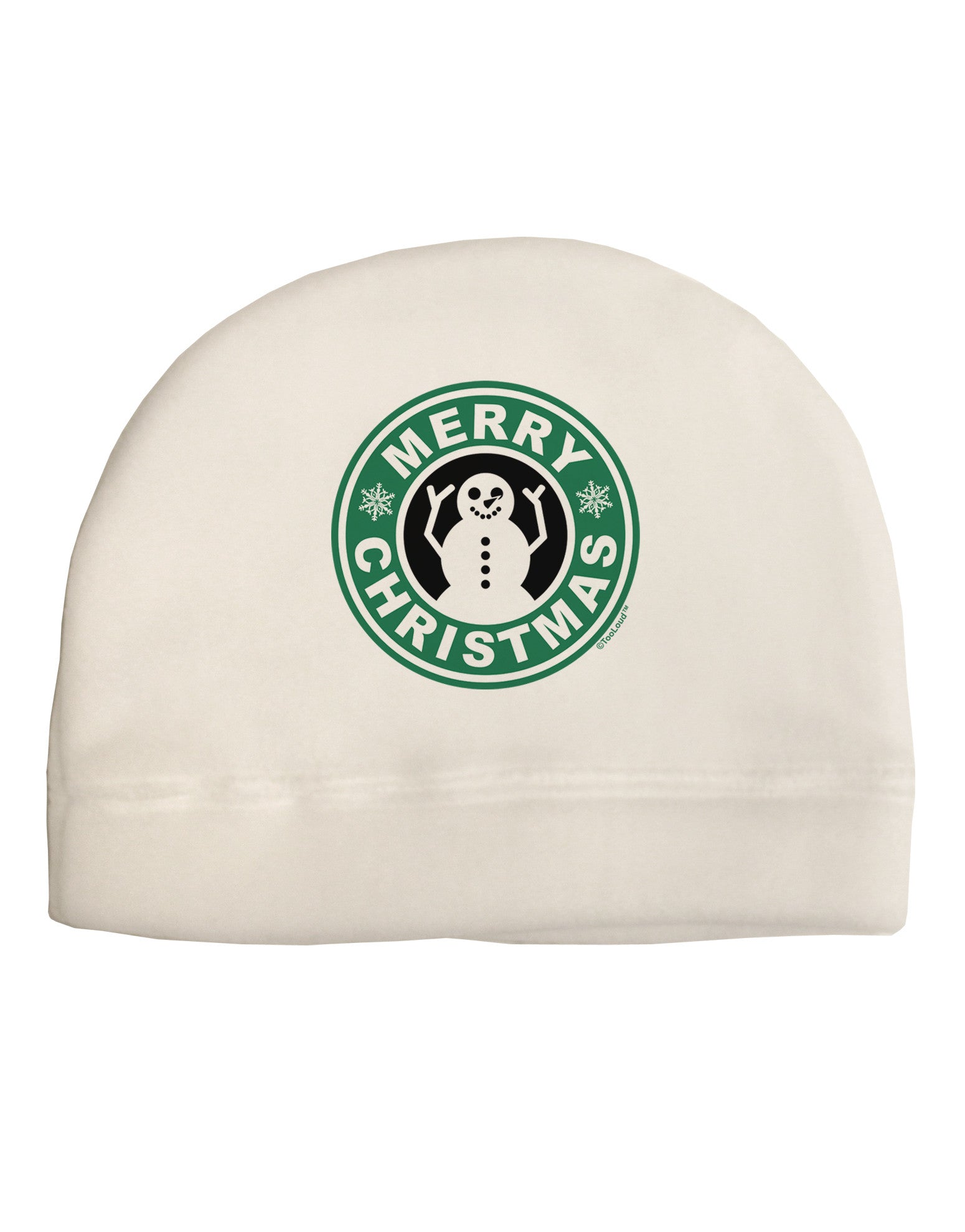 Merry Christmas Latte Logo Adult Fleece Beanie Cap Hat-Beanie-TooLoud-White-One-Size-Fits-Most-Davson Sales