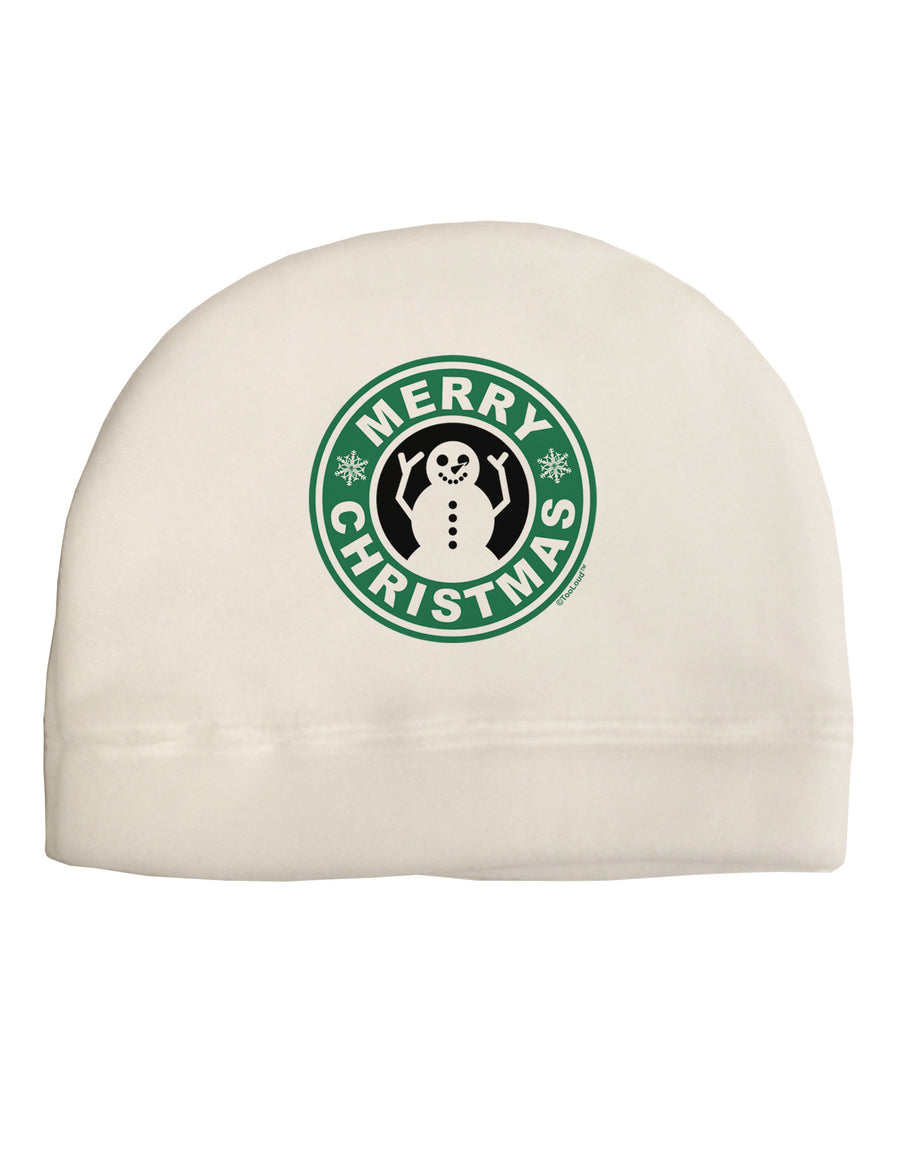 Merry Christmas Latte Logo Adult Fleece Beanie Cap Hat-Beanie-TooLoud-White-One-Size-Fits-Most-Davson Sales