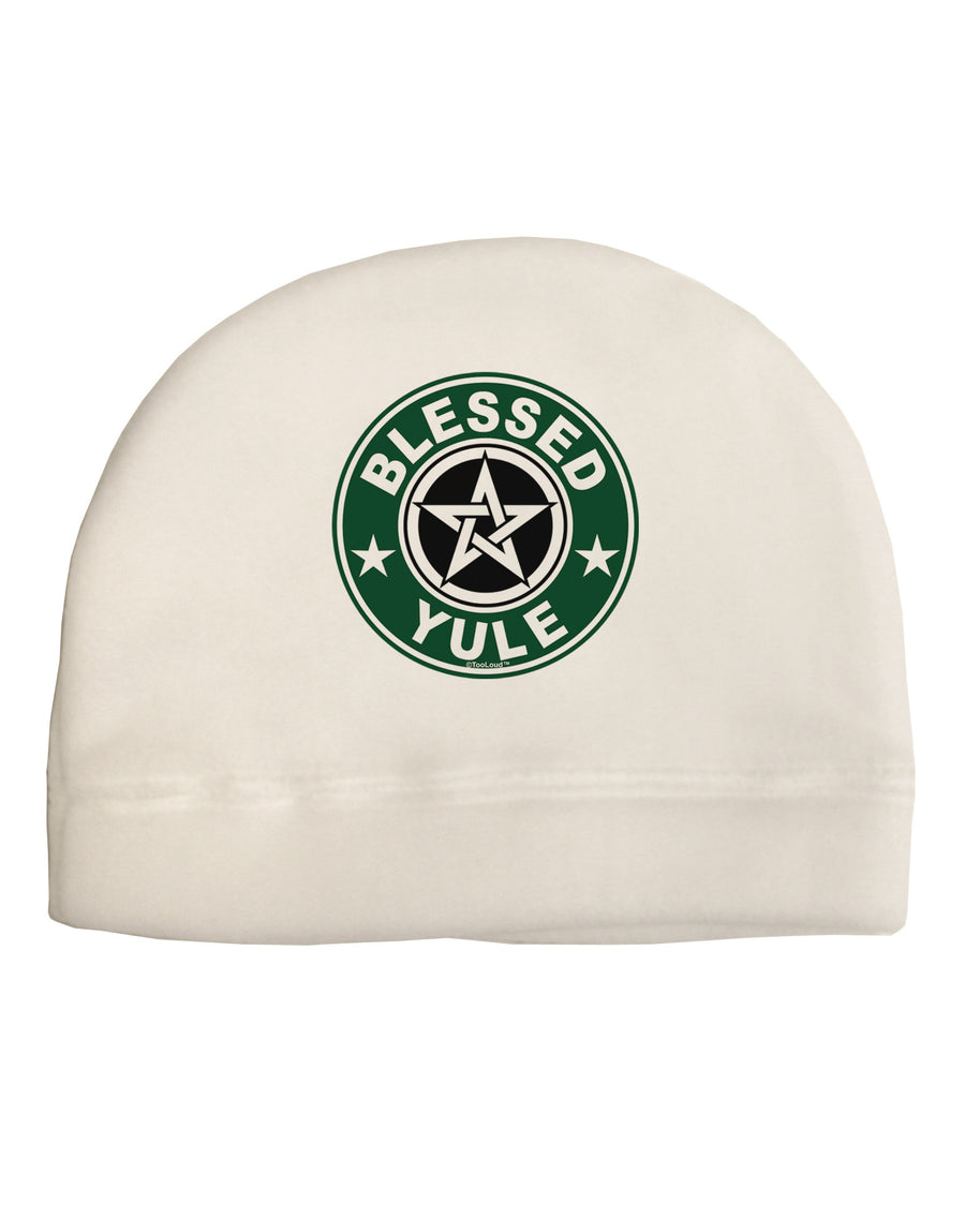 Blessed Yule Emblem Adult Fleece Beanie Cap Hat by-Beanie-TooLoud-White-One-Size-Fits-Most-Davson Sales