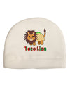 Cute Taco Lion Text Child Fleece Beanie Cap Hat-Beanie-TooLoud-White-One-Size-Fits-Most-Davson Sales