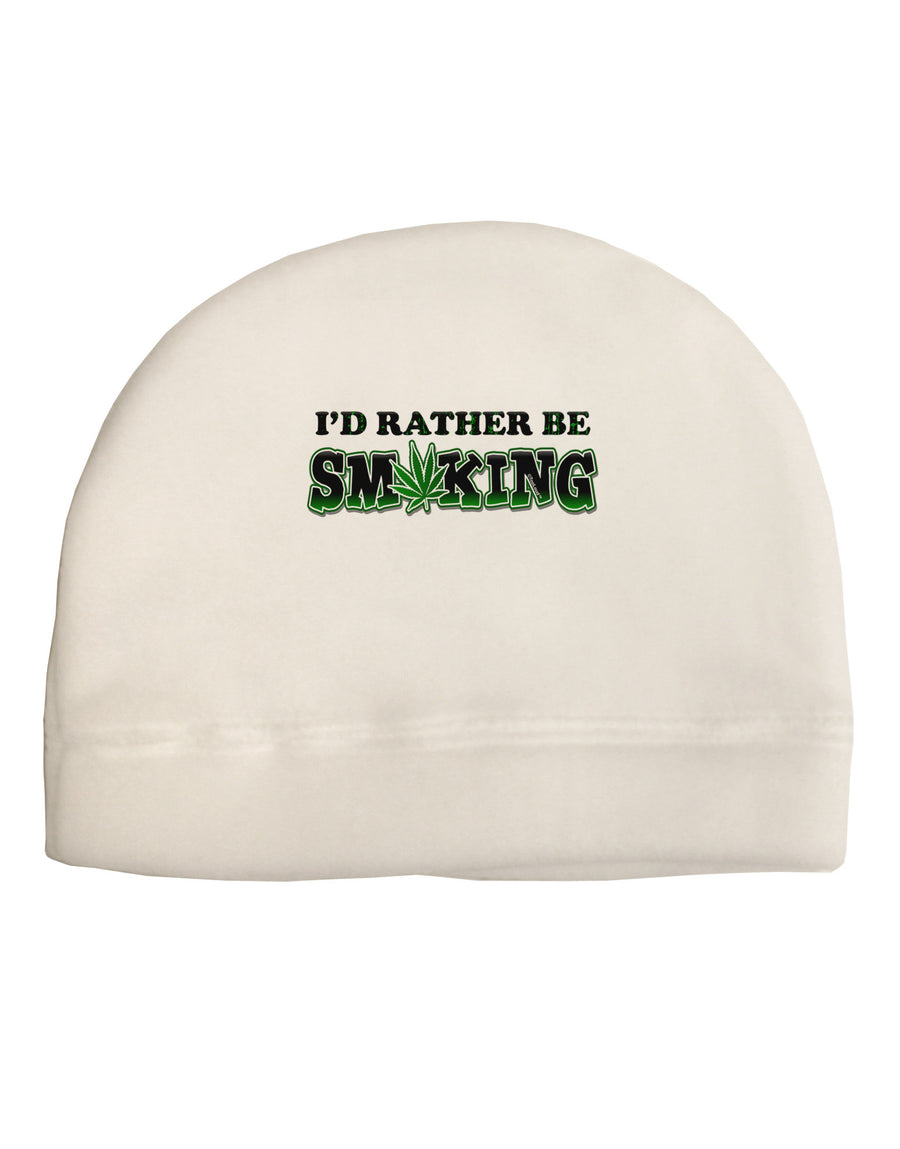 I'd Rather Be Smoking Adult Fleece Beanie Cap Hat-Beanie-TooLoud-White-One-Size-Fits-Most-Davson Sales