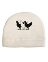 Three French Hens Adult Fleece Beanie Cap Hat-Beanie-TooLoud-White-One-Size-Fits-Most-Davson Sales