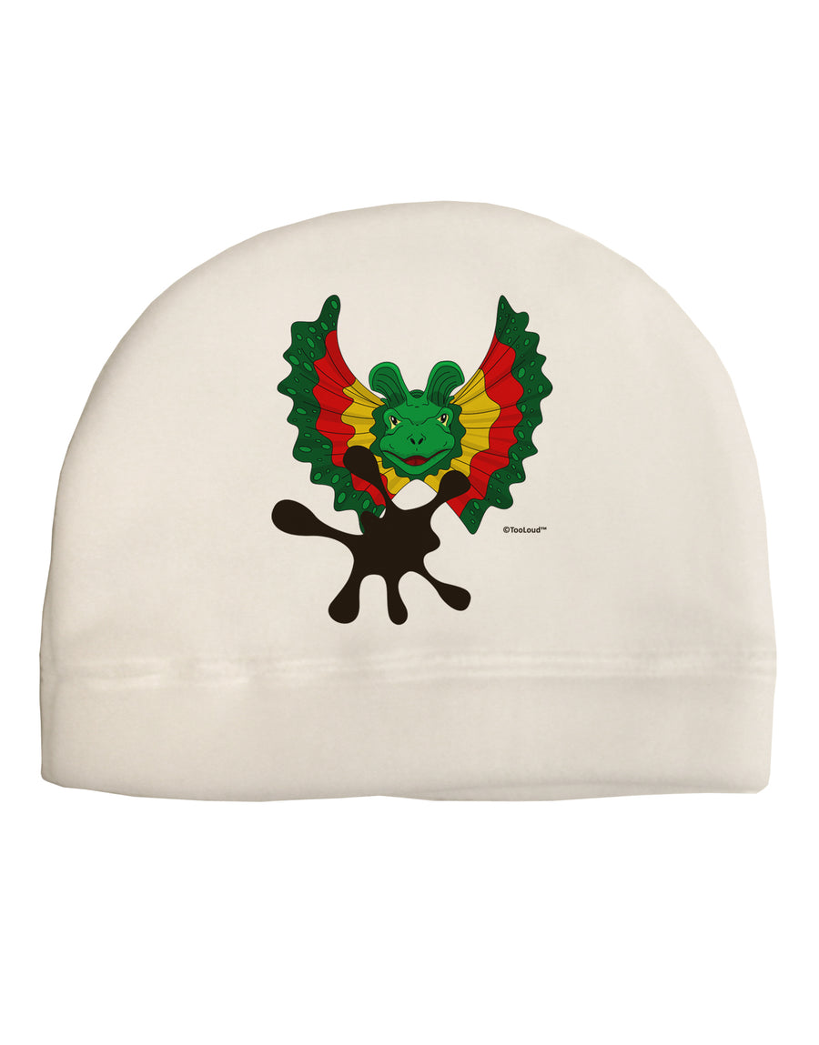 Dilophosaurus Design - Spit Adult Fleece Beanie Cap Hat by TooLoud-Beanie-TooLoud-White-One-Size-Fits-Most-Davson Sales