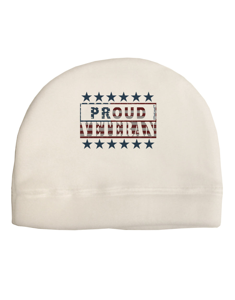 Proud Veteran Flag Adult Fleece Beanie Cap Hat-Beanie-TooLoud-White-One-Size-Fits-Most-Davson Sales