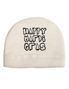 Happy Mardi Gras Text 2 BnW Adult Fleece Beanie Cap Hat-Beanie-TooLoud-White-One-Size-Fits-Most-Davson Sales