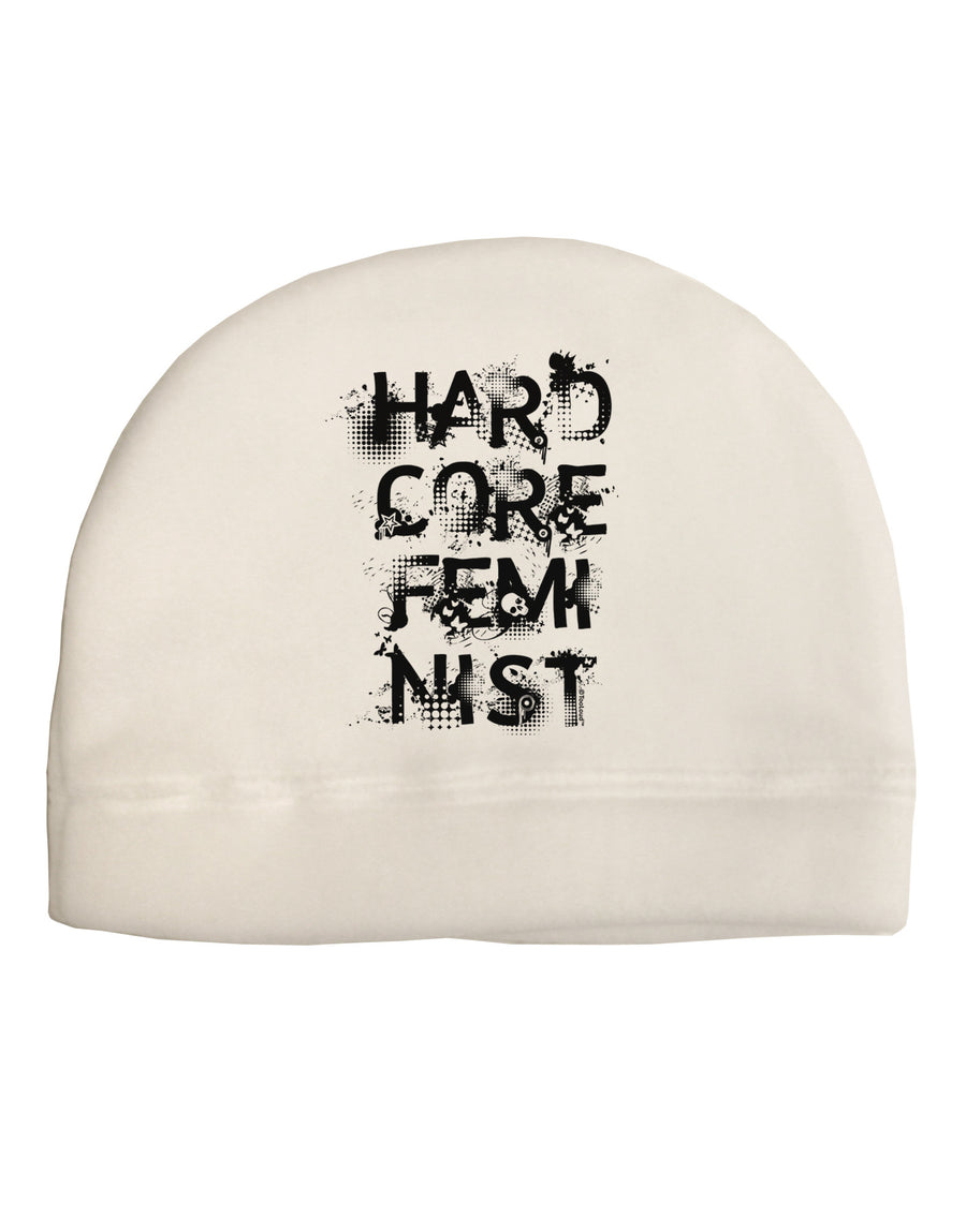Hardcore Feminist Adult Fleece Beanie Cap Hat-Beanie-TooLoud-White-One-Size-Fits-Most-Davson Sales