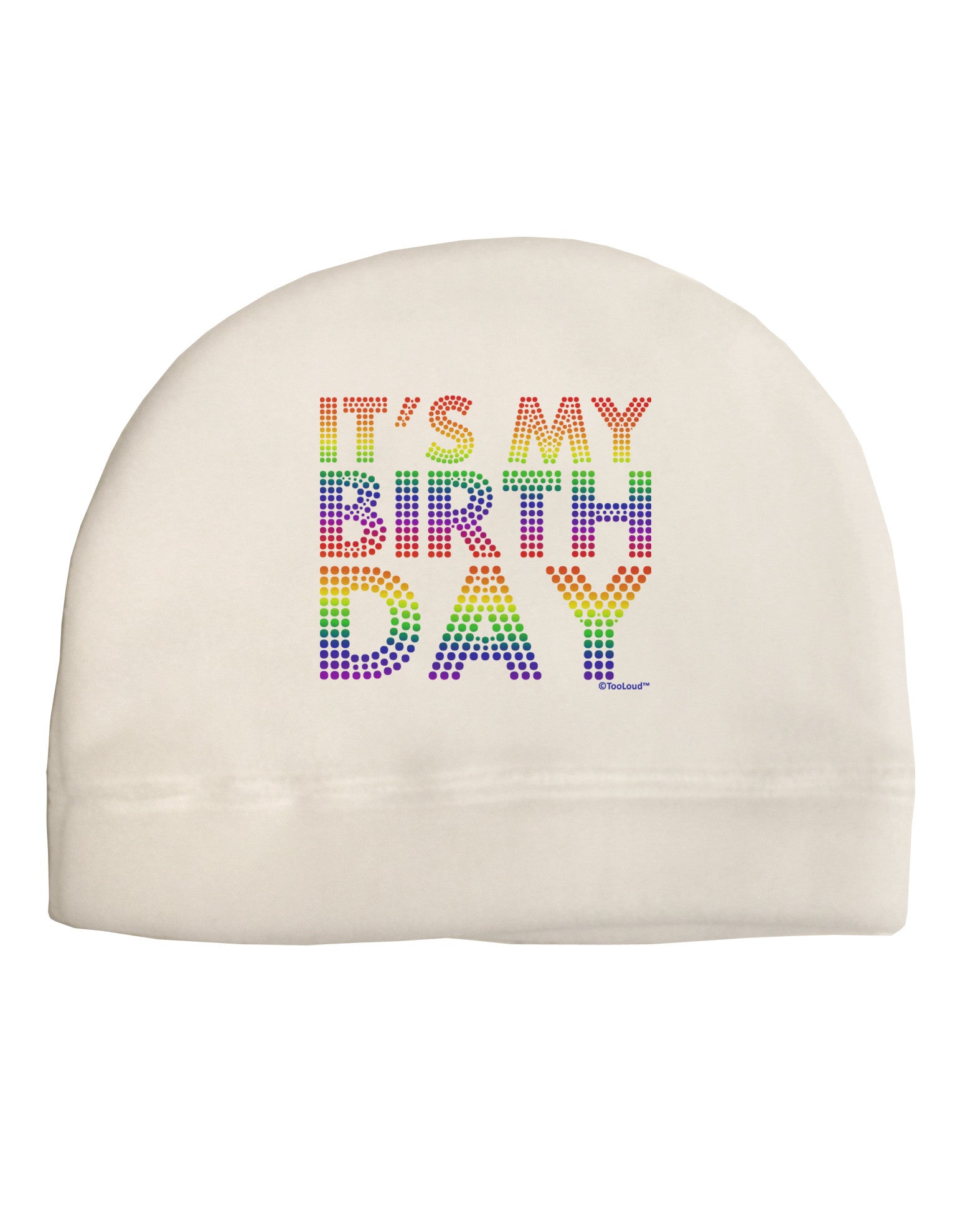 It's My Birthday - Candy Colored Dots Adult Fleece Beanie Cap Hat by TooLoud-Beanie-TooLoud-White-One-Size-Fits-Most-Davson Sales