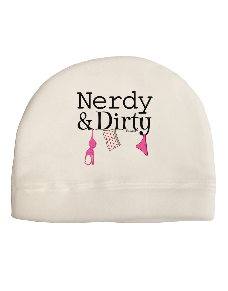 Nerdy and Dirty Adult Fleece Beanie Cap Hat-Beanie-TooLoud-White-One-Size-Fits-Most-Davson Sales