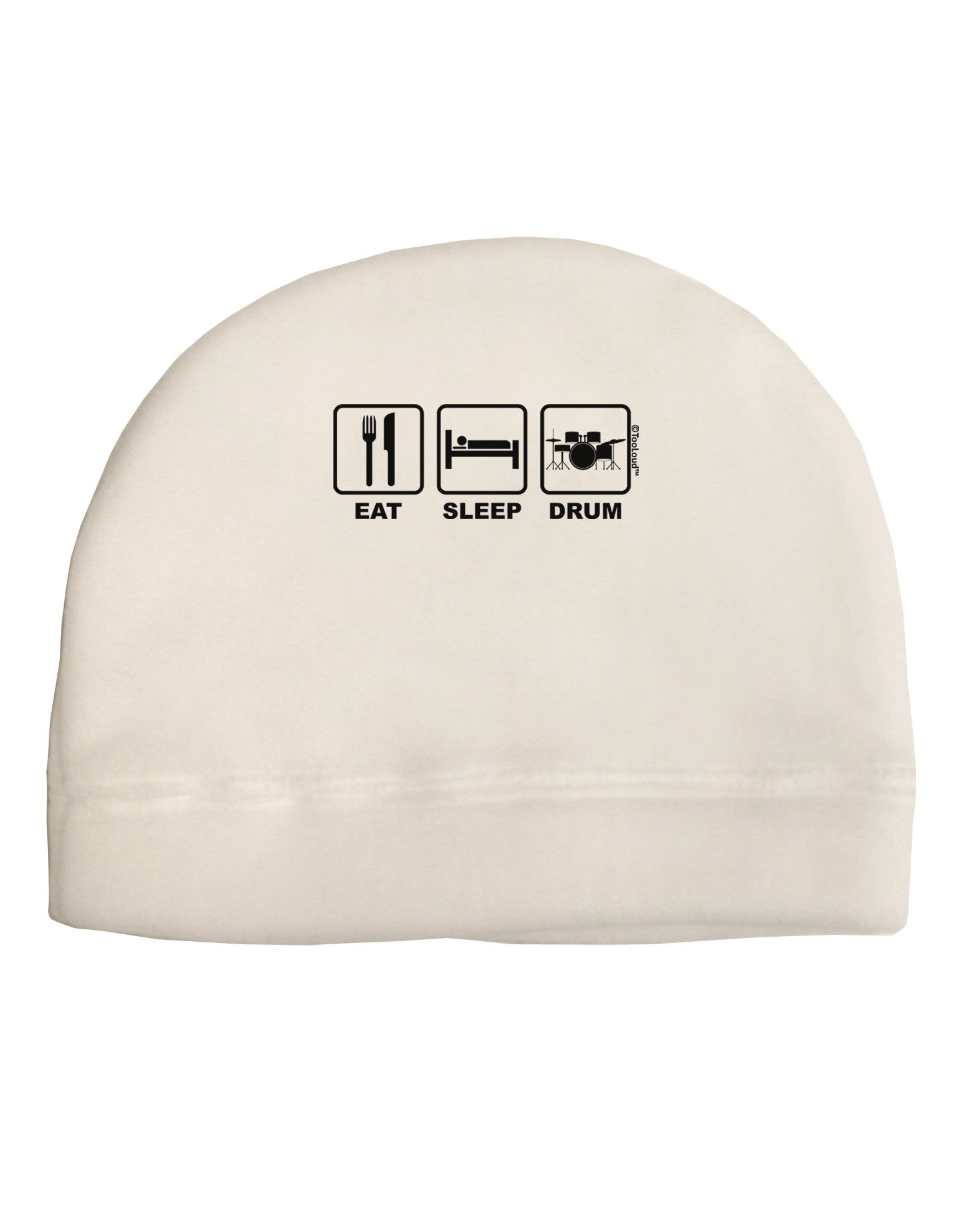Eat Sleep Drum Design Adult Fleece Beanie Cap Hat by TooLoud-Beanie-TooLoud-White-One-Size-Fits-Most-Davson Sales