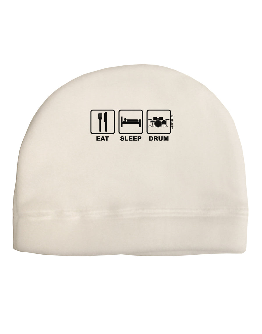 Eat Sleep Drum Design Adult Fleece Beanie Cap Hat by TooLoud-Beanie-TooLoud-White-One-Size-Fits-Most-Davson Sales