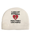 Love Pitbull More Than People Adult Fleece Beanie Cap Hat-Beanie-TooLoud-White-One-Size-Fits-Most-Davson Sales