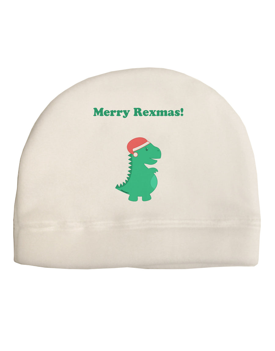 Merry Rexmas T-Rex Dinosaur Christmas Child Fleece Beanie Cap Hat-Beanie-TooLoud-White-One-Size-Fits-Most-Davson Sales