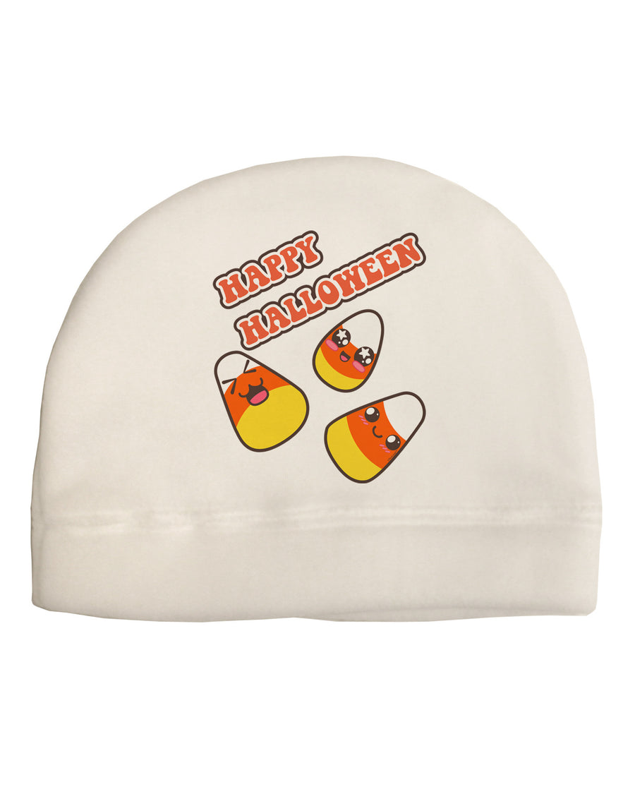 Happy Halloween Cute Candy Corn Adult Fleece Beanie Cap Hat-Beanie-TooLoud-White-One-Size-Fits-Most-Davson Sales